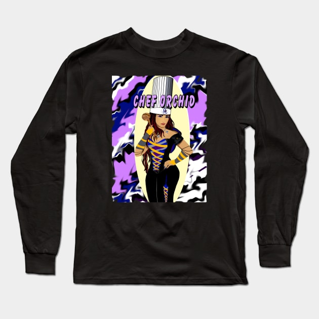 Chef Orchid Long Sleeve T-Shirt by Orchid's Art